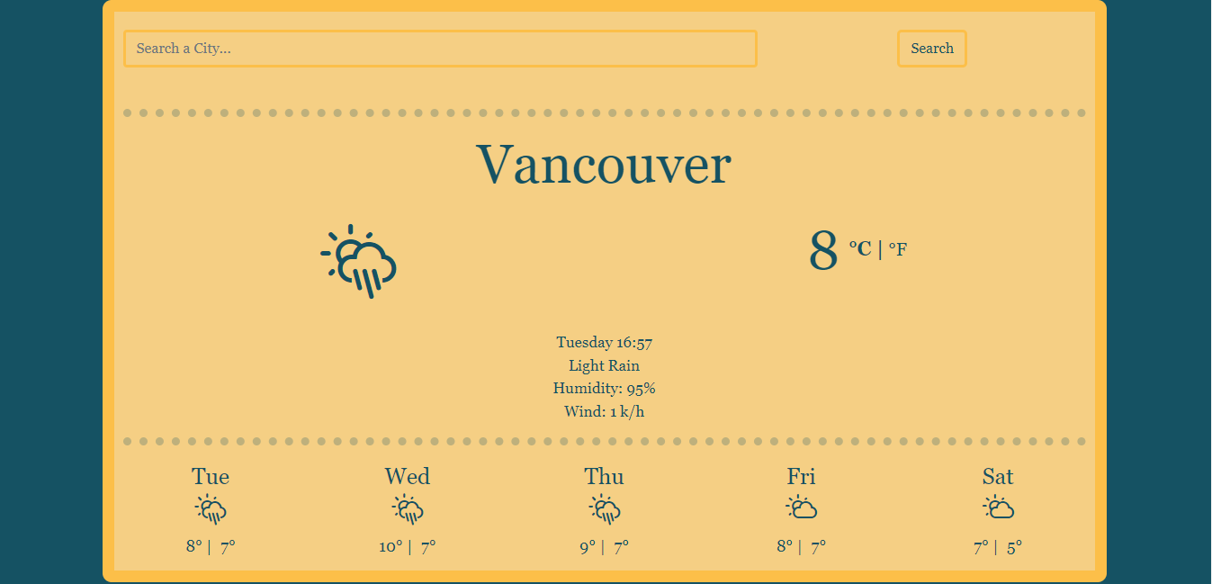 React Weather project